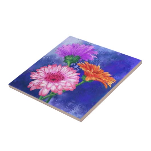Beautiful Colors Gerberas Keramik Tile Fliese (Seite)