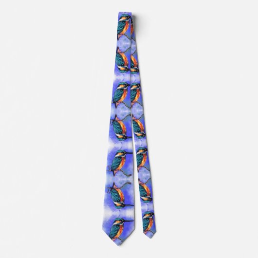 Beautiful Colors Kingfisher Bird Neck Tie Krawatte (Vorderseite)