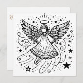 Beautiful Colour Art Christmas Engel Feiertagskarte (Vorne/Hinten)