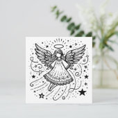 Beautiful Colour Art Christmas Engel Feiertagskarte (Stehend Vorderseite)