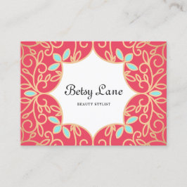 Beautiful Coral Rote Rose Gold Wirbel Schönheitssa Visitenkarte