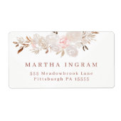 Beautiful Creme Rose Monogram Label (Vorne)