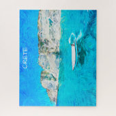 Beautiful Crete Greece Ocean Watercolor Painting Puzzle (Vertikal)