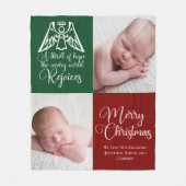Beautiful Custom Christmas Foto Family Red Green Fleecedecke (Vorderseite)