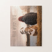 Beautiful Custom Dog and Owner Looking at Lake Puzzle (Vertikal)