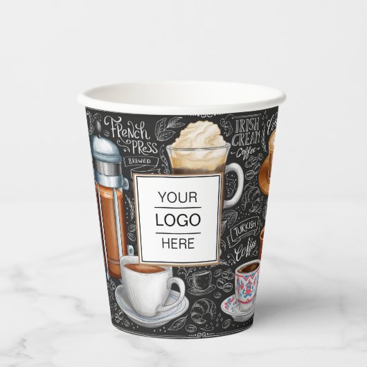 Beautiful Custom Logo Marke Coffee Shop Papier Bec Pappbecher (Vorderseite)