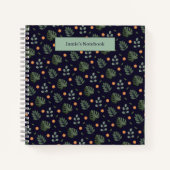 Beautiful Custom Name Modern Leaf Spiral Notebook Notizblock (Vorderseite)