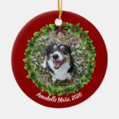 Beautiful Custom Pet Foto Weihnachten Keramik Ornament (Vorne)