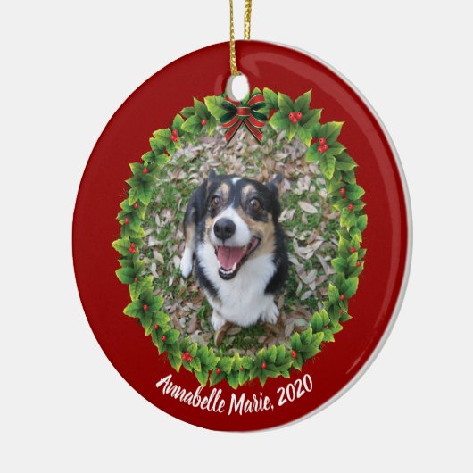 Beautiful Custom Pet Foto Weihnachten Keramik Ornament (Links)