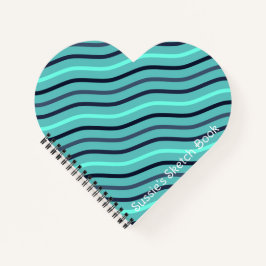Beautiful Custom Stripe Blue Notizblock