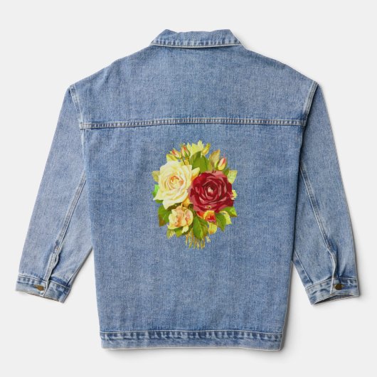 Beautiful Custom Women's Denim Jean Jacket Butterf Jeansjacke (Rückseite)