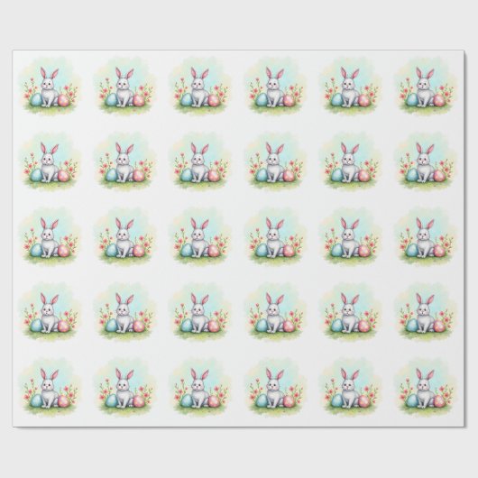 Beautiful Cute Easter Bunny Collection Geschenkpapier (Flach)