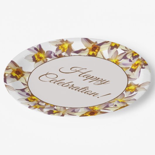 Beautiful Daffodien Blume Custom Paper Teller (Schrägansicht)