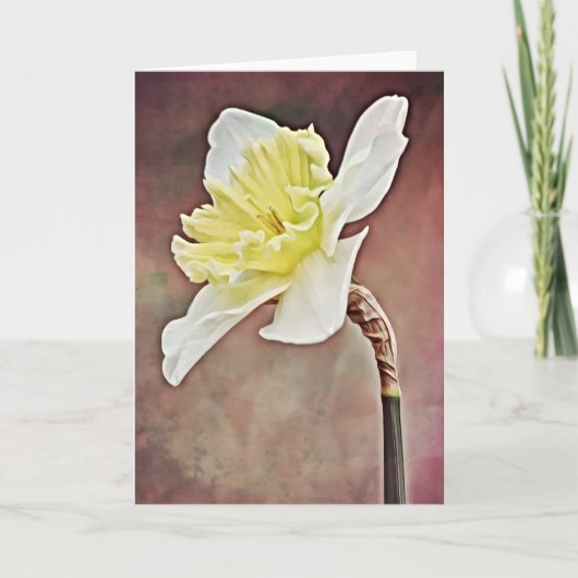 Beautiful Daffodil Blume Art Note Card Karte (Vorderseite)