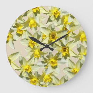 Beautiful Daffodils Flowers  Wall Clock Große Wanduhr