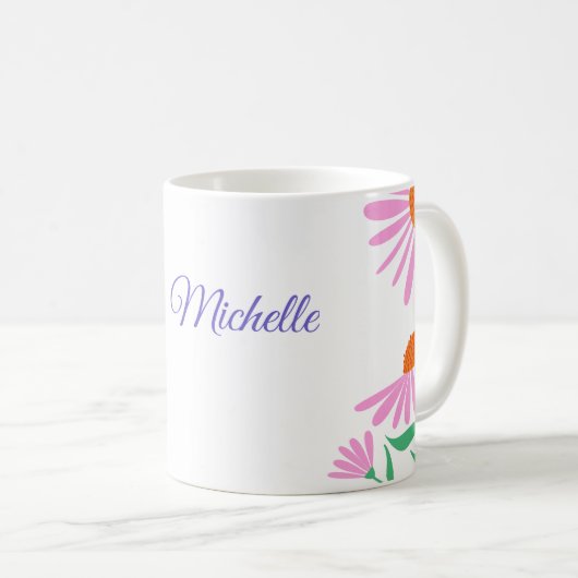 Beautiful Daisies individuelle Name Tasse (VorderseiteRechts)