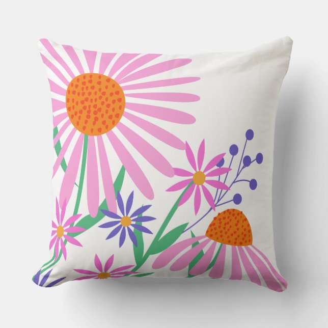 Beautiful Daisies individuelle Name werfen Kissen (Vorderseite)