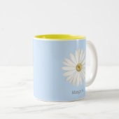Beautiful Daisy Blume auf Light Blue Zweifarbige Tasse (VorderseiteRechts)