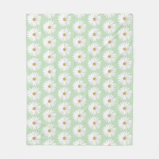 Beautiful Daisy Blume auf Light Green Fleecedecke (Vorderseite)