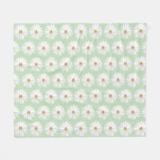 Beautiful Daisy Blume auf Light Green Fleecedecke (Vorderseite (Horizontal))