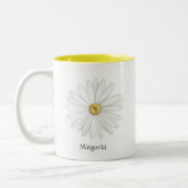 Beautiful Daisy Blume auf Weiß Zweifarbige Tasse (Links)