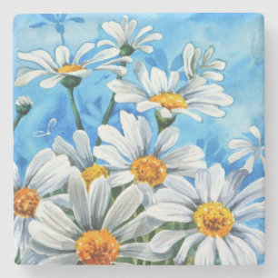 Beautiful Daisy Blume Kunst und Kultur Steinuntersetzer