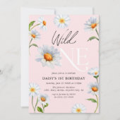 Beautiful Daisy Wild One Girl 1. Geburtstag Einlad Einladung (Vorderseite)