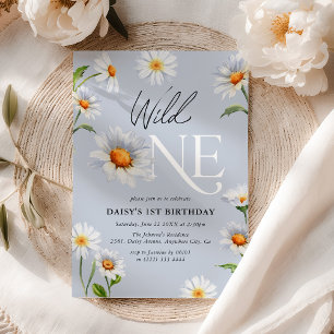 Beautiful Daisy Wild One Girl 1. Geburtstag Einladung