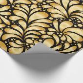 Beautiful Damask Gold & Black Wrapping paper roll Geschenkpapier (Ecke)
