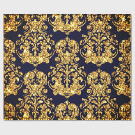 Beautiful Damask Gold & Black Wrapping paper roll Geschenkpapier
