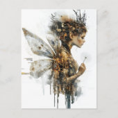 Beautiful Dandelion Fairy Glitch Postkarte (Vorderseite)