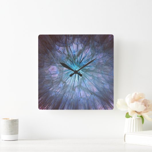Beautiful Dandelion Puff Quadratische Wanduhr (Zuhause)