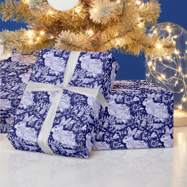 Beautiful Dark Blue & White Rabbit Dedham Delft Geschenkpapier