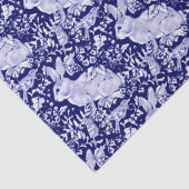 Beautiful Dark Blue & White Rabbit Dedham Delft Seidenpapier (Detail)