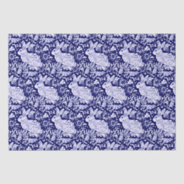 Beautiful Dark Blue & White Rabbit Dedham Delft Seidenpapier