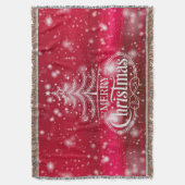 Beautiful Deep Red and Green Merry Christmas Decke (Vorderseite Vertikal)