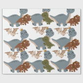 Beautiful Dinosaurier Boho Wrapping Paper Geschenkpapier (Flach)