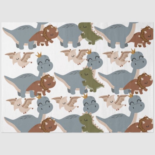 Beautiful Dinosaurs Boho Seidenpapier (Vorderseite)