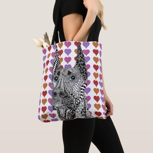 Beautiful Doberman Pinscher Dog Tote Bag Tasche (Von Nahem)