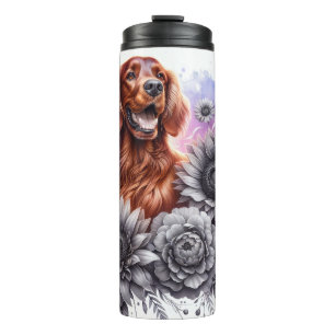 Beautiful Dog Irish Setter Dog Thermosbecher