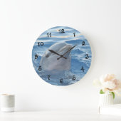 Beautiful Dolphin Große Wanduhr (Zuhause)