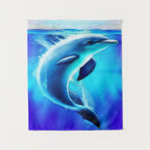 Beautiful Dolphin in Ocean Art Wandteppich (Vorderseite)