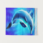 Beautiful Dolphin in Ocean Art Wandteppich (Vorderseite (Horizontal))