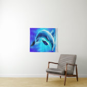 Beautiful Dolphin in Ocean Art Wandteppich (Beispiel (Horizontal))