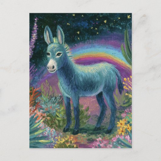 Beautiful Donkey at Night Postkarte (Vorderseite)