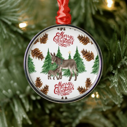Beautiful Donkeys Christmas Ornament Keepsake (Baum)