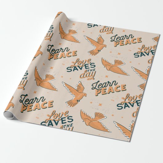 Beautiful Dove Peace Animal Pattern Cute Summer Geschenkpapier (Ungerollt)