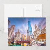 Beautiful Downtown Chicago, Illinois, USA Postkarte (Vorne/Hinten)