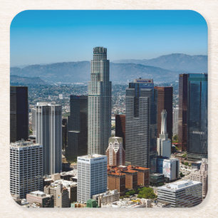 Beautiful Downtown Los Angeles California Skyline Rechteckiger Pappuntersetzer