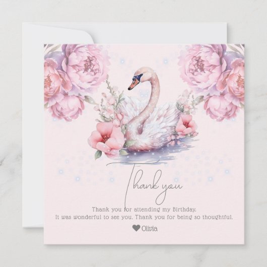 Beautiful Dusty Pink Ballerina Geburtstag Dankeskarte (Vorderseite)